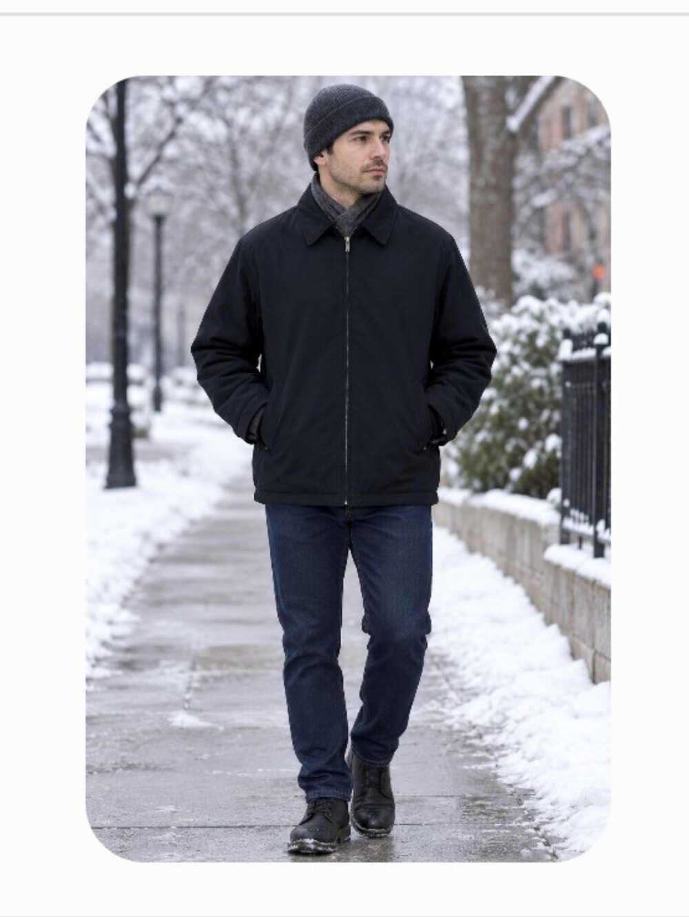 Old Navy Dark Blue Zip-Up Puffer Jacket Sz XL Preowed Pockets